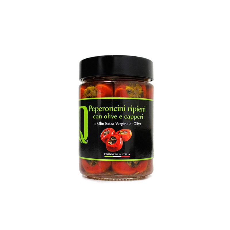 Quattrociocchi - Peperoncini ripieni con olive, capperi e acciughe - 320g
