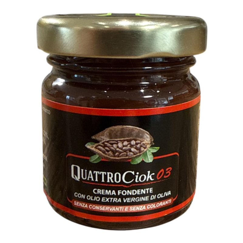 QuattroCiok03 – Zartbitter-Schokoladencreme mit nativem Olivenöl Extra - 30g