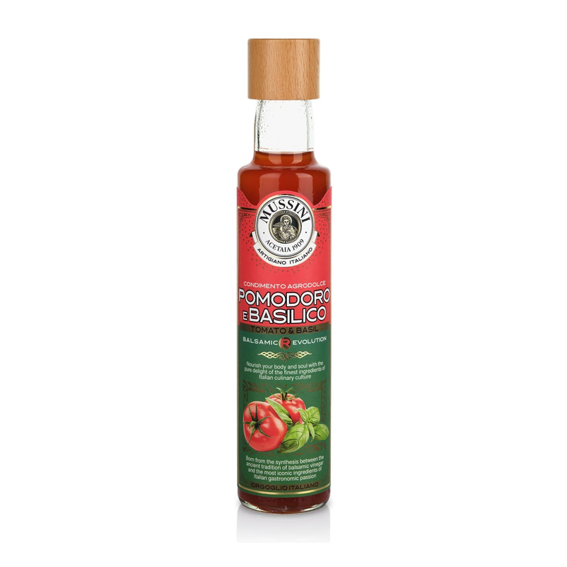 Mussini Pomodoro e Basilico – Premium Condimento mit Tomate - Basilikum – 250 ml