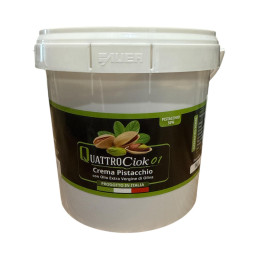 QuattroCiok 01 Pistaziencreme 50 % – Premium Pistaziencreme mit Nativem Olivenöl Extra Vergine – 1 kg